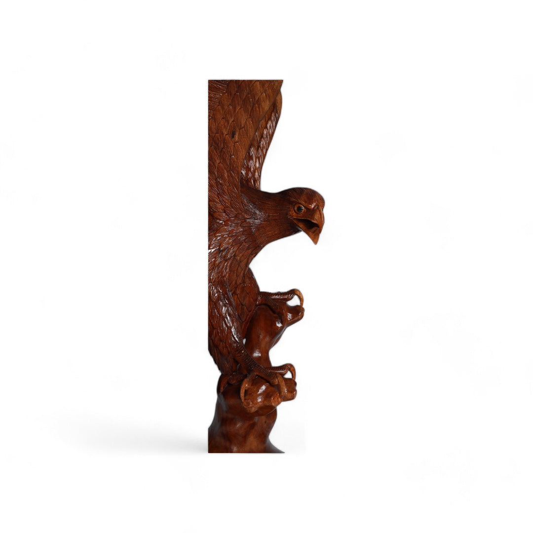 Hand-Carved Wooden Eagle Sculpture – “Soaring Grace” | Code 22