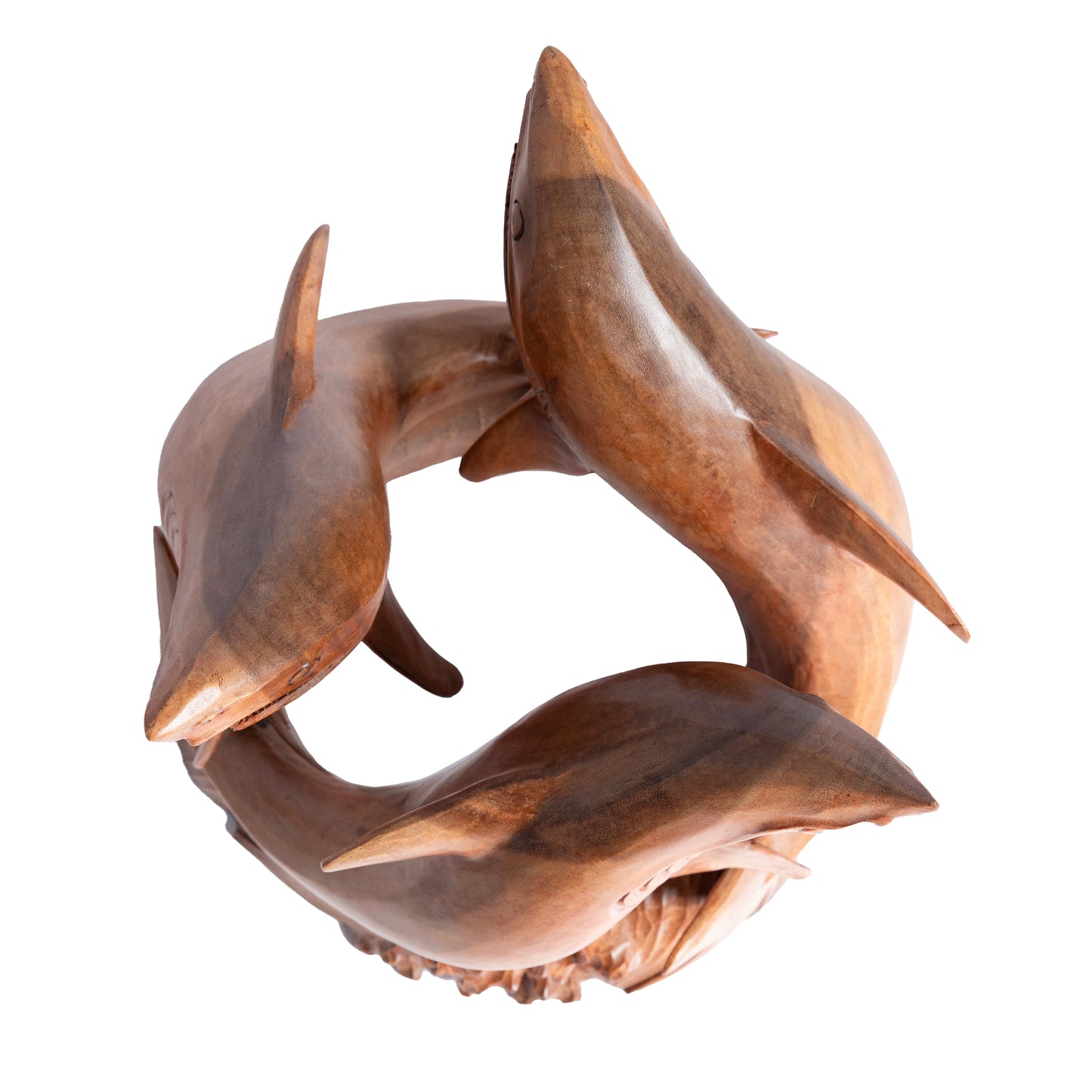 Handcrafted Decorative Wood Table with Shark Sculpture Design | Code 70