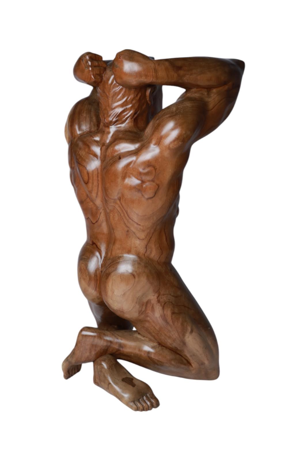 Hand-Carved Male Figure Table Sculpture | Code 40