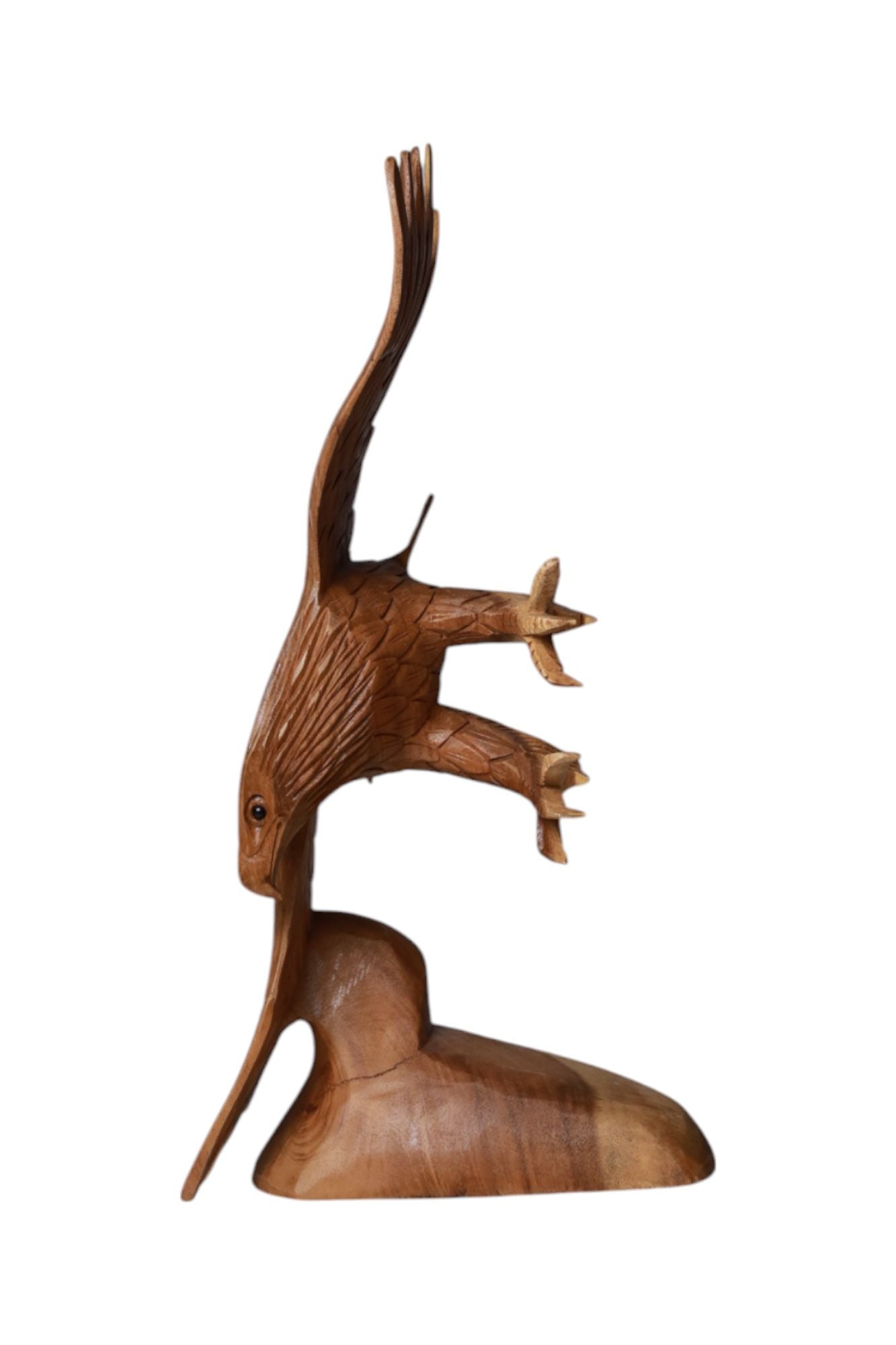 Hand-Carved Wooden Eagle Sculpture – “Majestic Spirit” | Code 144