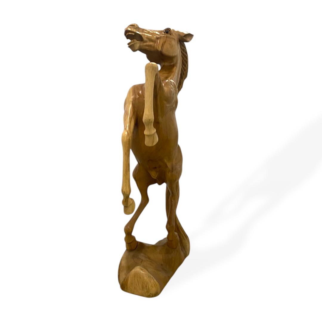 Hand-Carved Wooden Horse Sculpture – “Graceful Power” | Code 151
