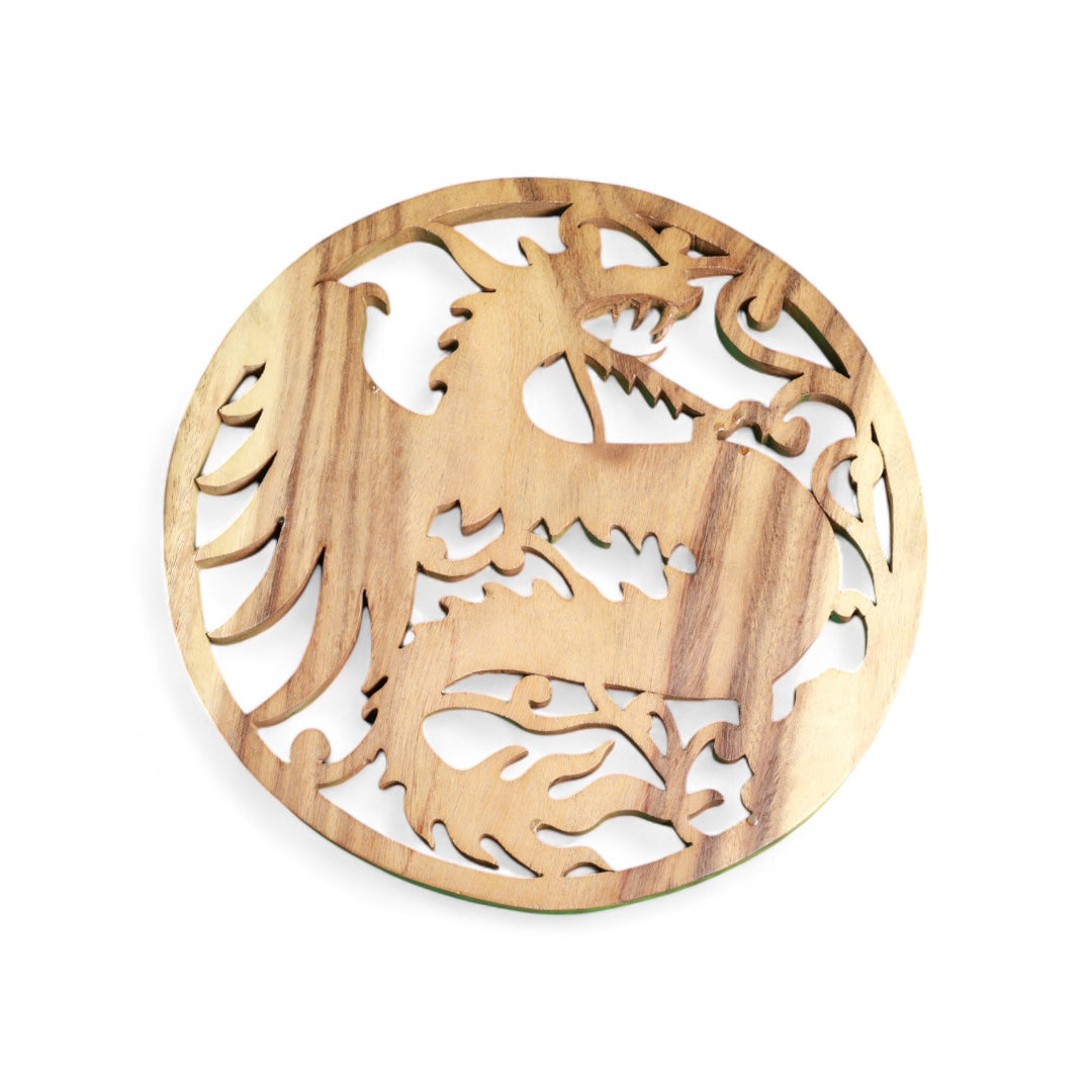 Intricately Carved Wooden Dragon Wall Art | Majestic Home Decor |Code 214