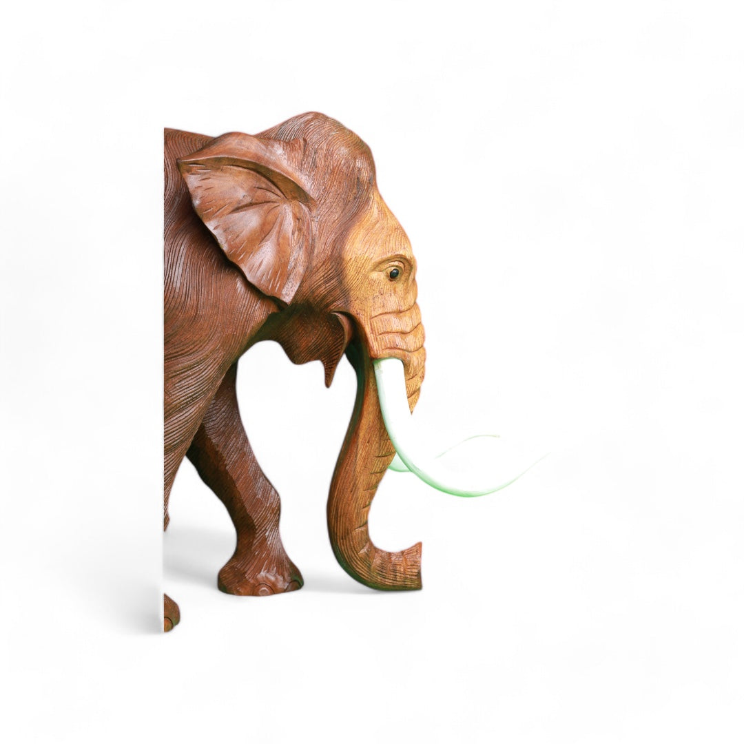 Hand-Carved Wooden Elephant Sculpture |Code 211