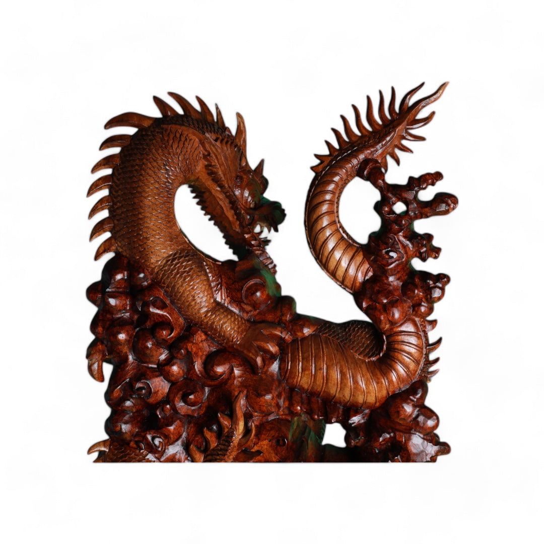 Handcrafted Wooden Dragon Sculpture – Symbol of Power and Mysticism | Code 28