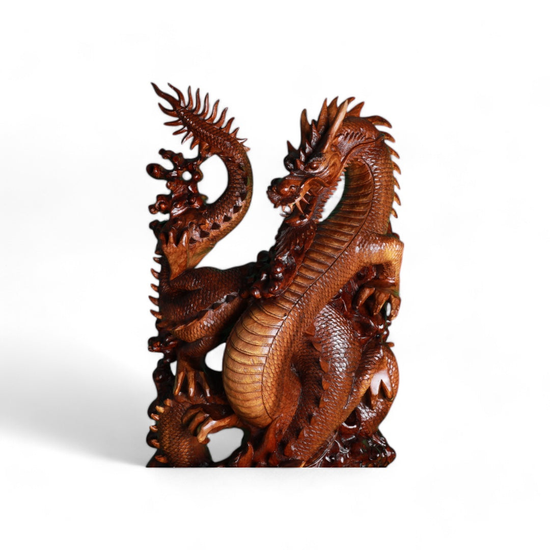 Handcrafted Wooden Dragon Sculpture – Symbol of Power and Mysticism | Code 28