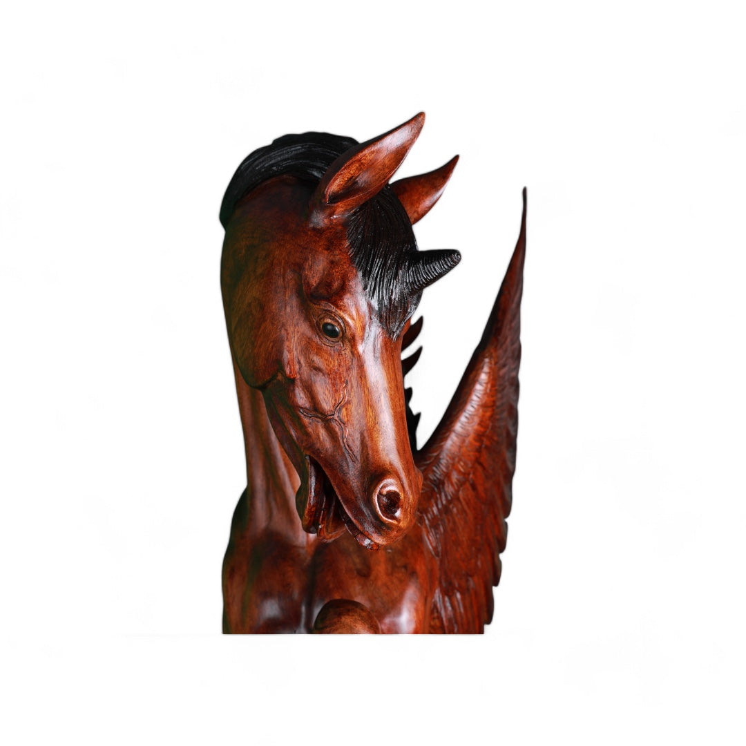 Handcrafted Decorative Wooden Pegasus Horse Sculpture | Code 6