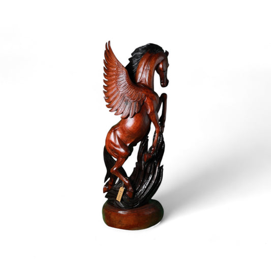 Handcrafted Decorative Wooden Pegasus Horse Sculpture | Code 6