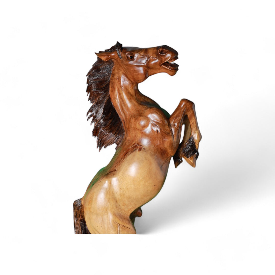 Hand-Carved Wooden Horse Sculpture – Grace in Motion | Code 7