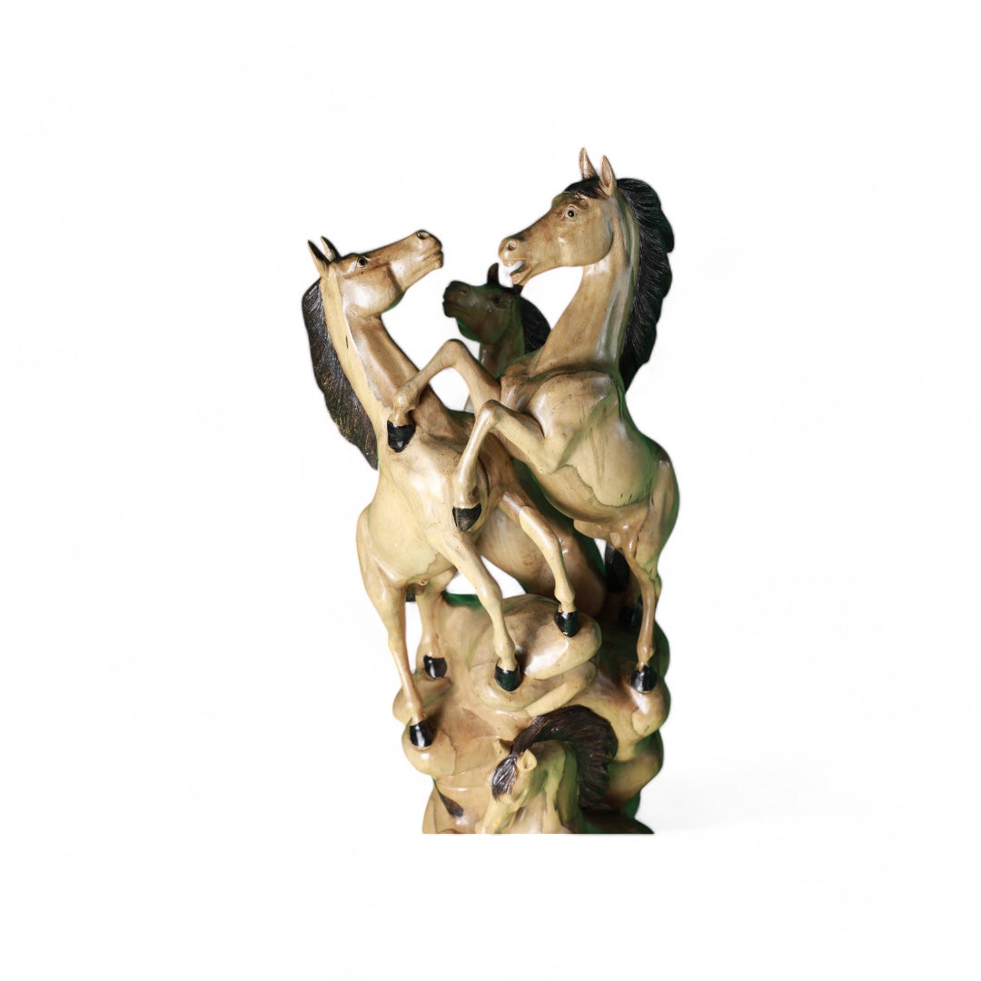 Handcrafted Wooden Horse Sculpture – Symbol of Power and Freedom