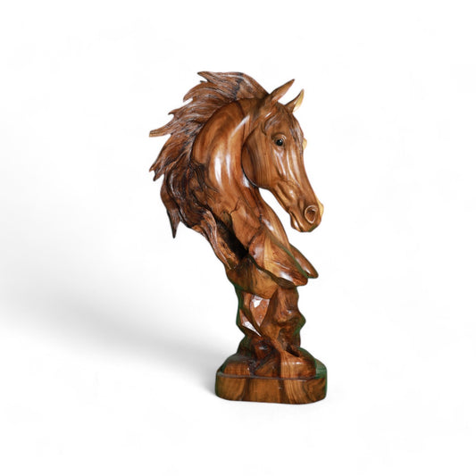 Handcrafted Decorative Wood Horse Head Sculpture | Code 8