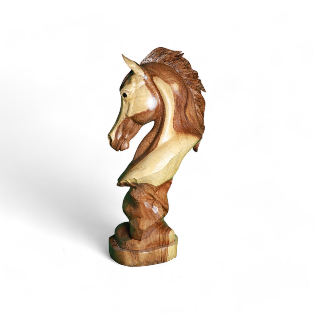 Handcrafted Decorative Wood Horse Head Sculpture | Code 8