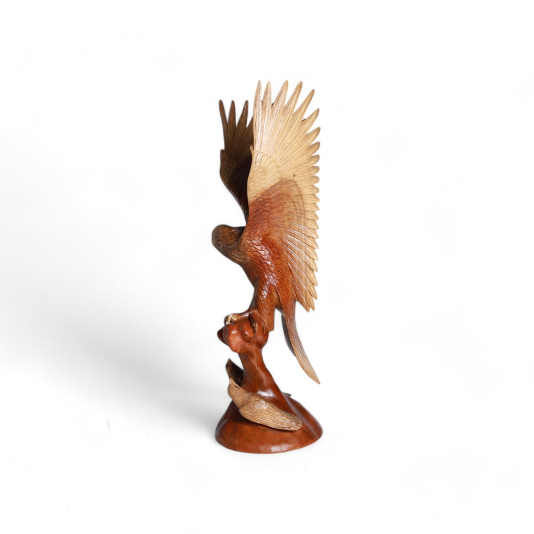 Handcrafted Wooden Eagle Sculpture-Nest