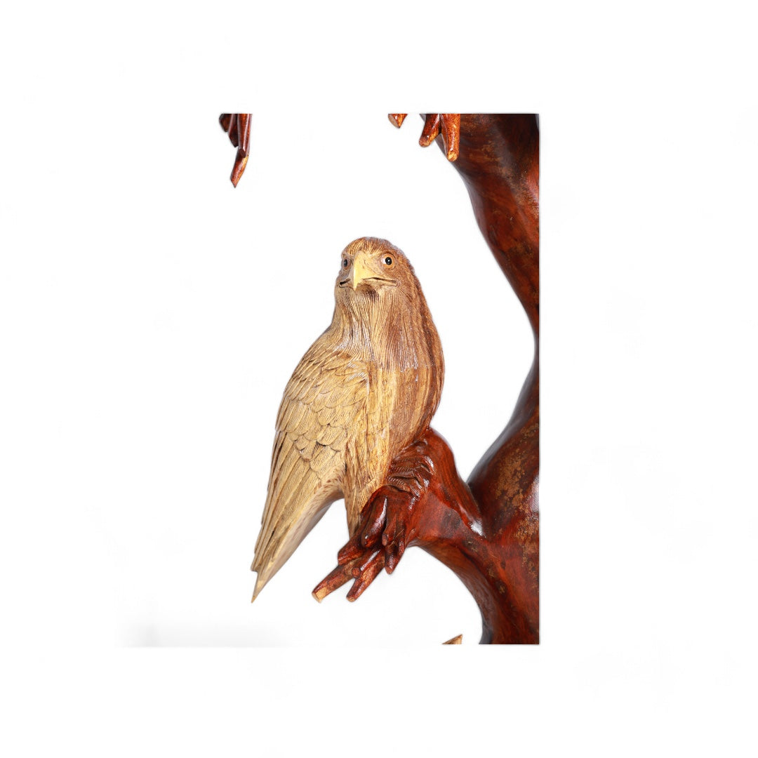 Handcrafted Decorative Wood Falcon Sculpture