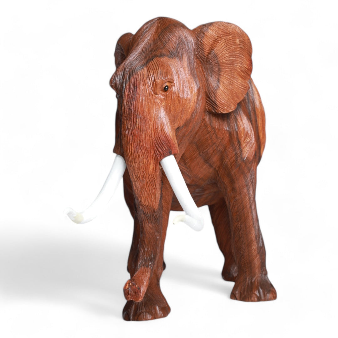 Handcrafted Wooden Elephant Sculpture - Symbol of Strength and Beauty | Code 75-2