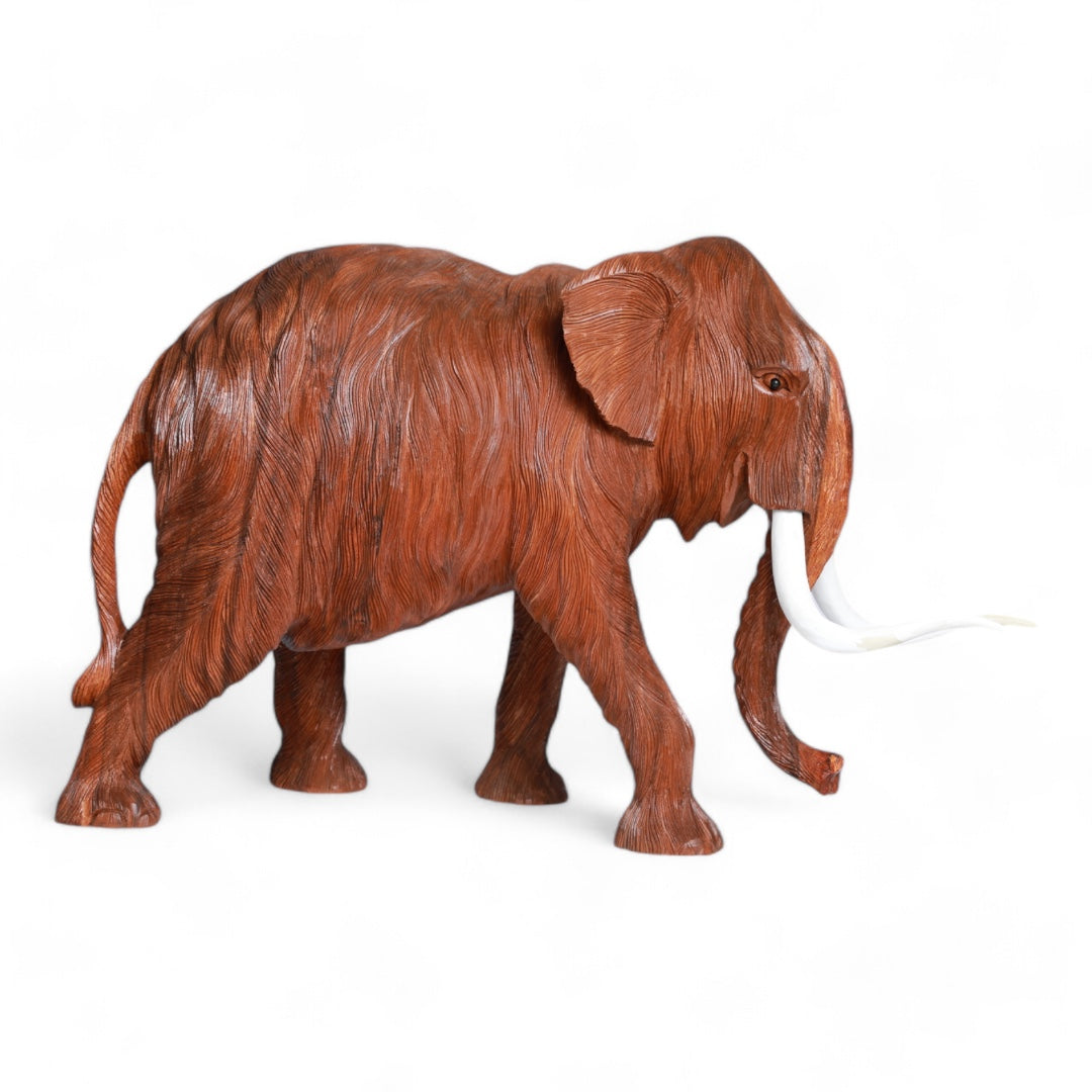 Handcrafted Wooden Elephant Sculpture - Symbol of Strength and Beauty | Code 75-2