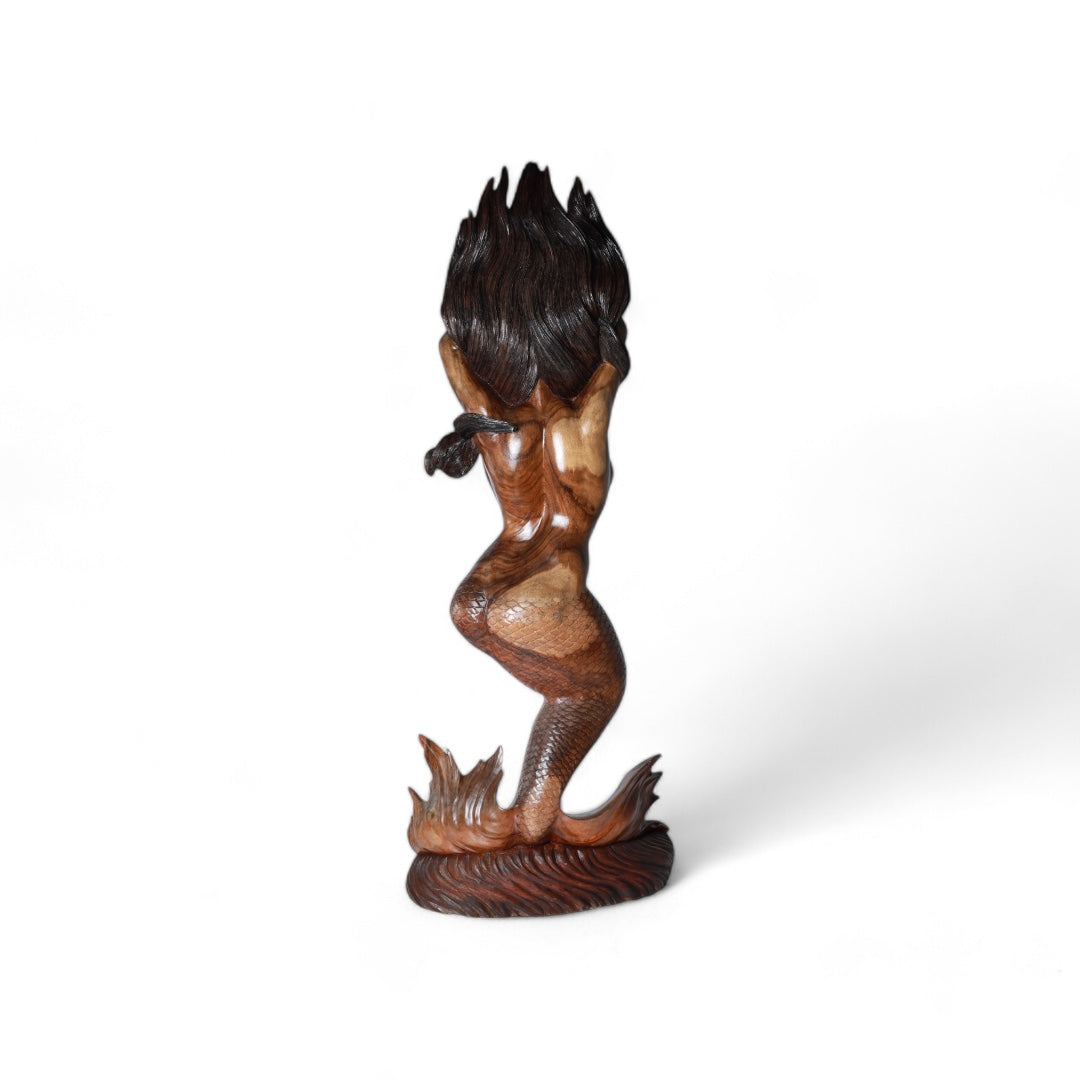 Hand-carved Wooden Mermaid Sculpture |Code 9