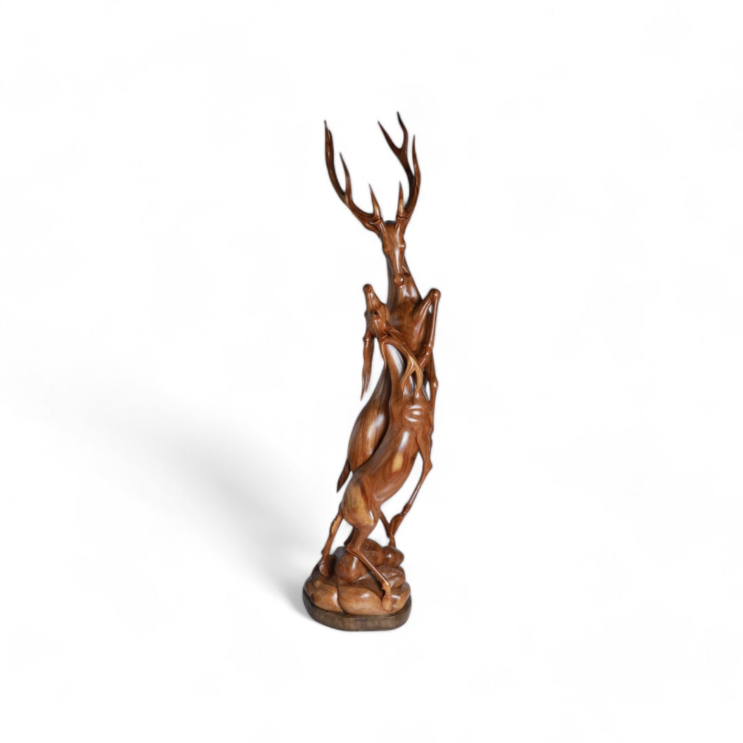 Handcrafted Wooden Antelope Sculpture – Symbol of Grace and Harmony | Code 17