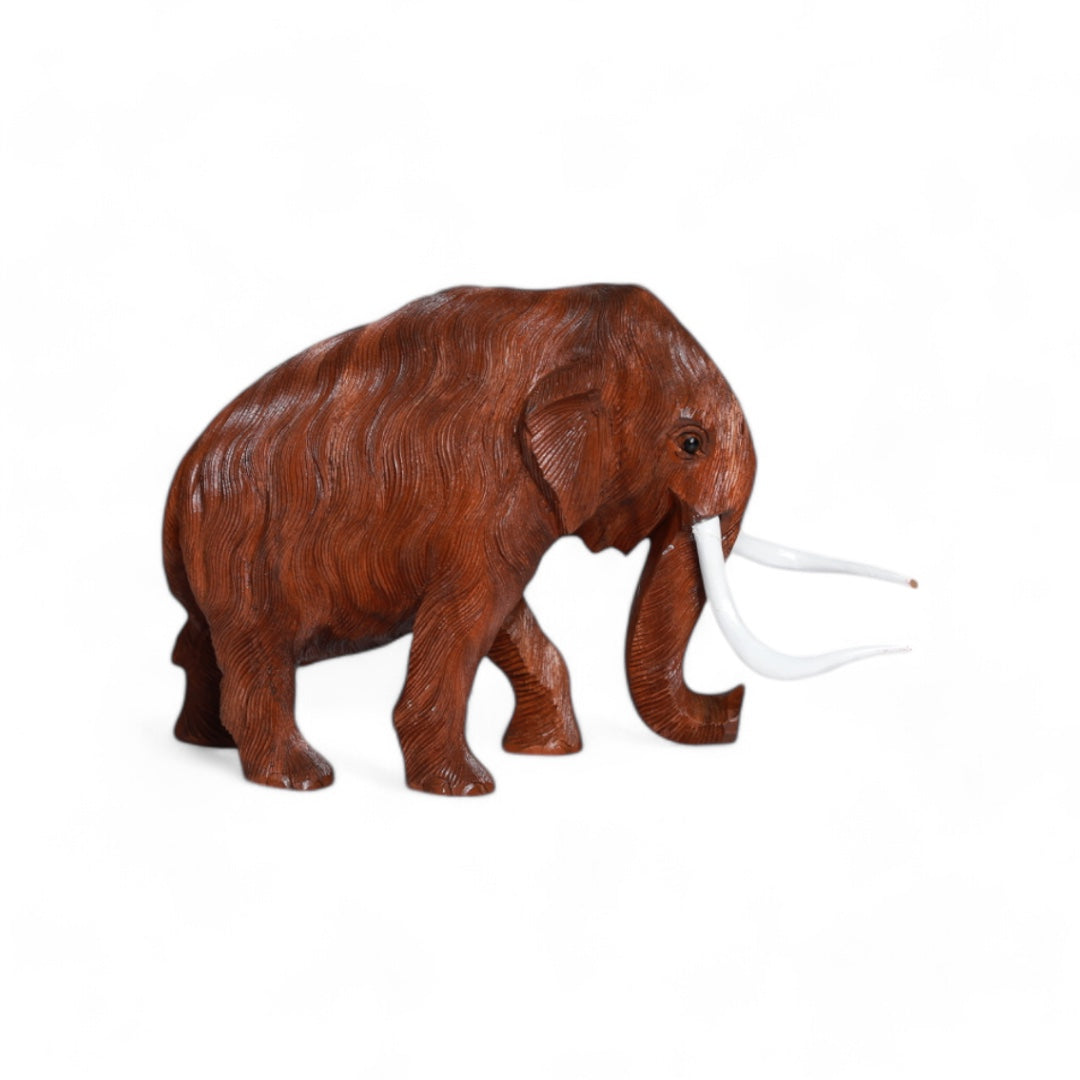 Hand-Carved Wooden Mammoth Sculpture | Code 205