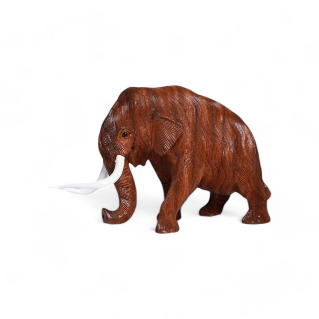 Hand-Carved Wooden Mammoth Sculpture | Code 205