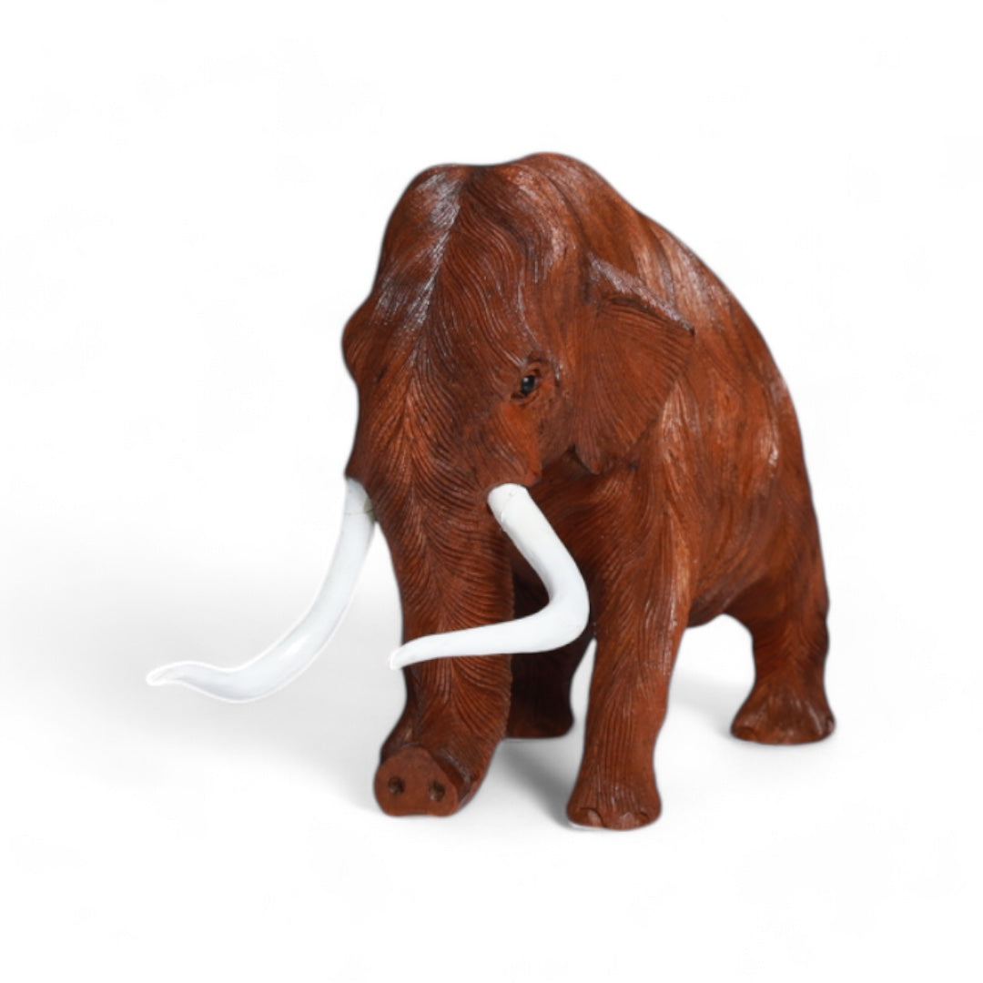 Hand-Carved Wooden Mammoth Sculpture | Code 205