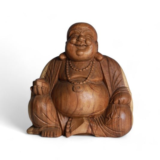 Handcrafted - Wood Happy Buddha