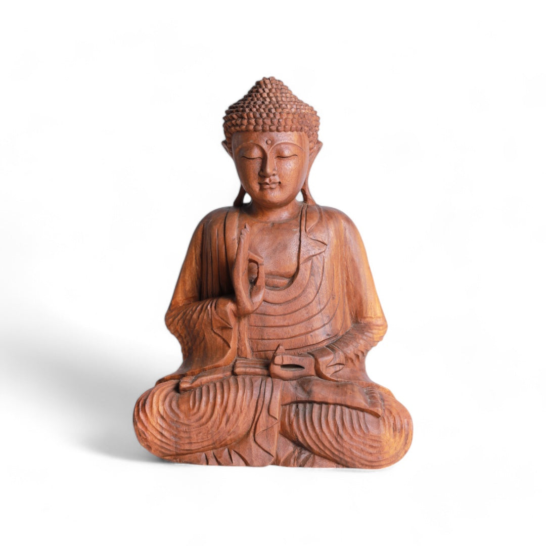 Handcrafted Wooden Buddha Statue - Spiritual Decor for Home & Meditation Spaces| Code 208