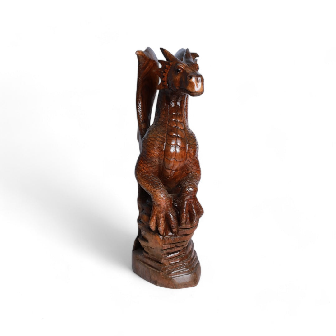 Wooden Dragon Sculpture – Guardian of Myth | Code 46