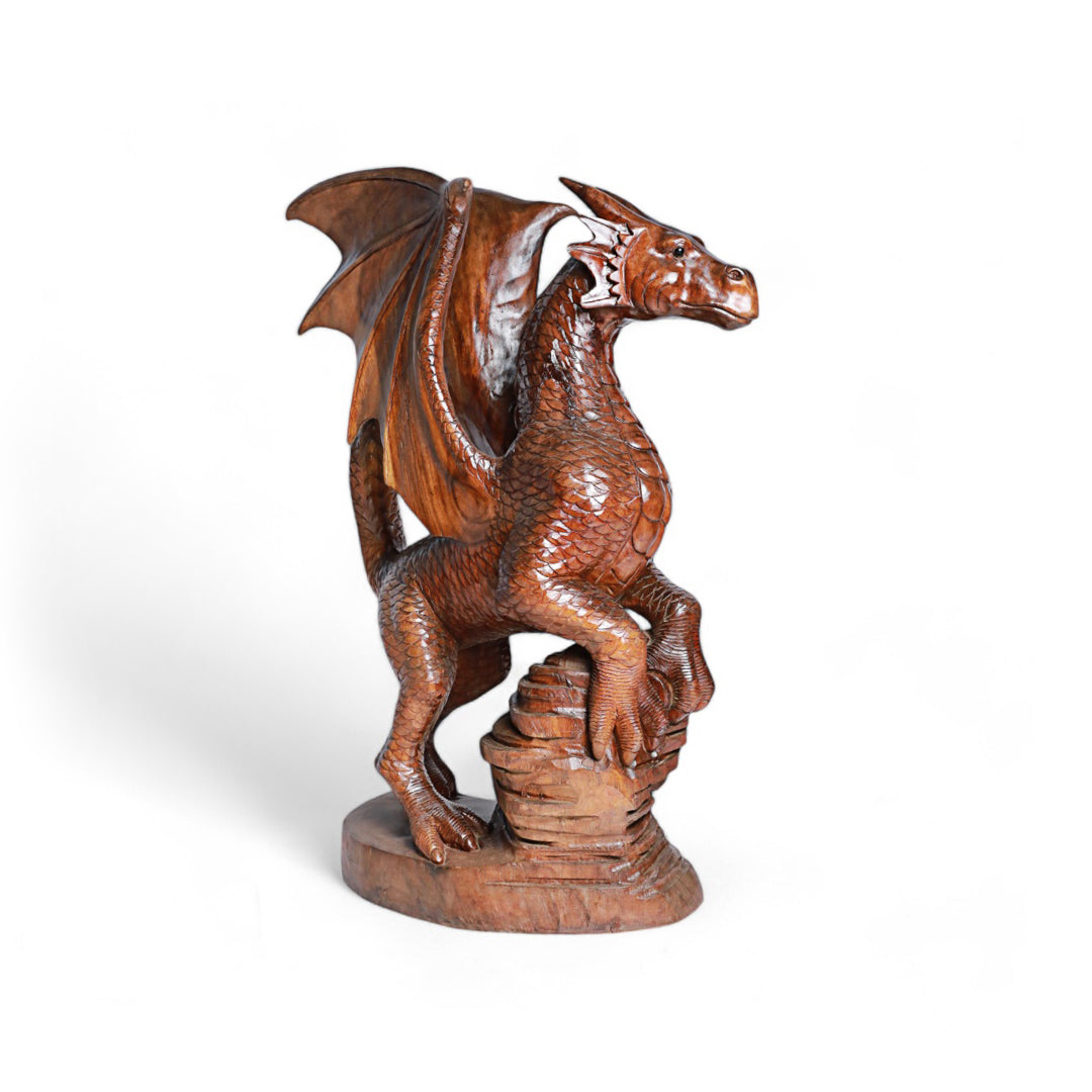 Wooden Dragon Sculpture – Guardian of Myth | Code 46