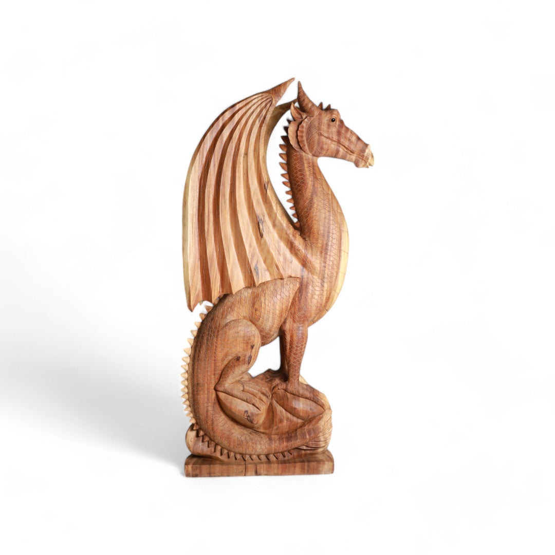 Wooden Dragon Sculpture – Guardian of Power | Code 30