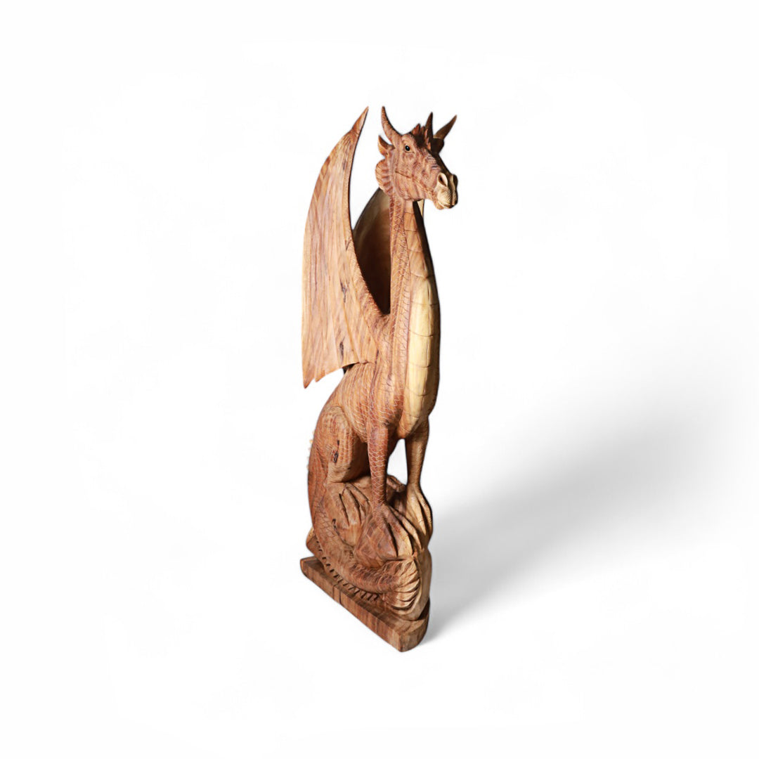 Wooden Dragon Sculpture – Guardian of Power | Code 30