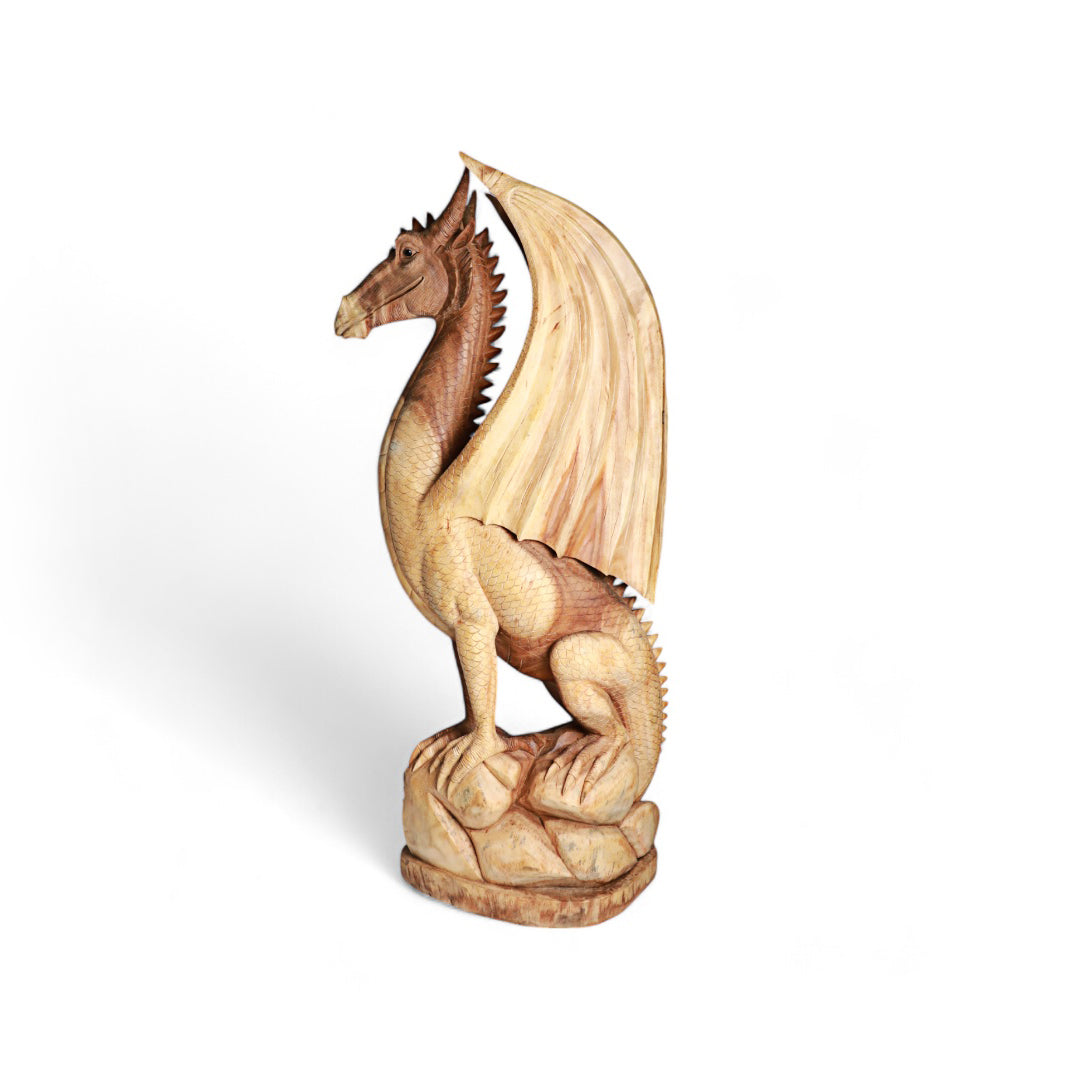 Wooden Dragon Sculpture – Guardian of Power | Code 30