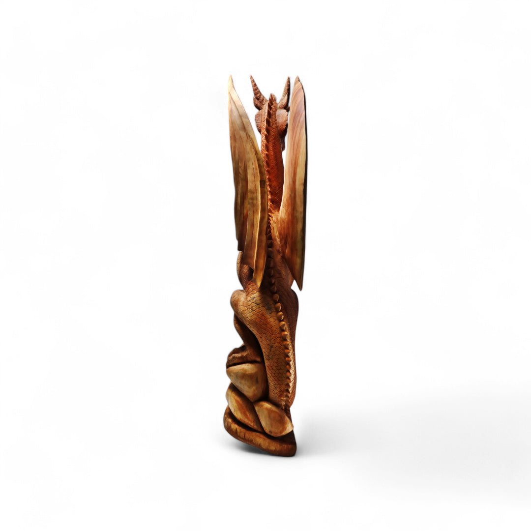 Wooden Dragon Sculpture – Guardian of Power | Code 30