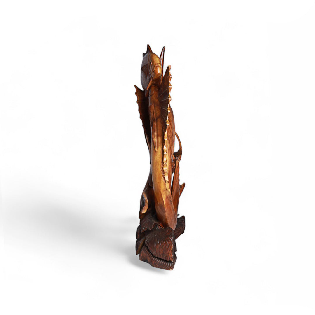 Hand-Carved Wooden Sculpture – Majestic Ocean Encounter |Code 25