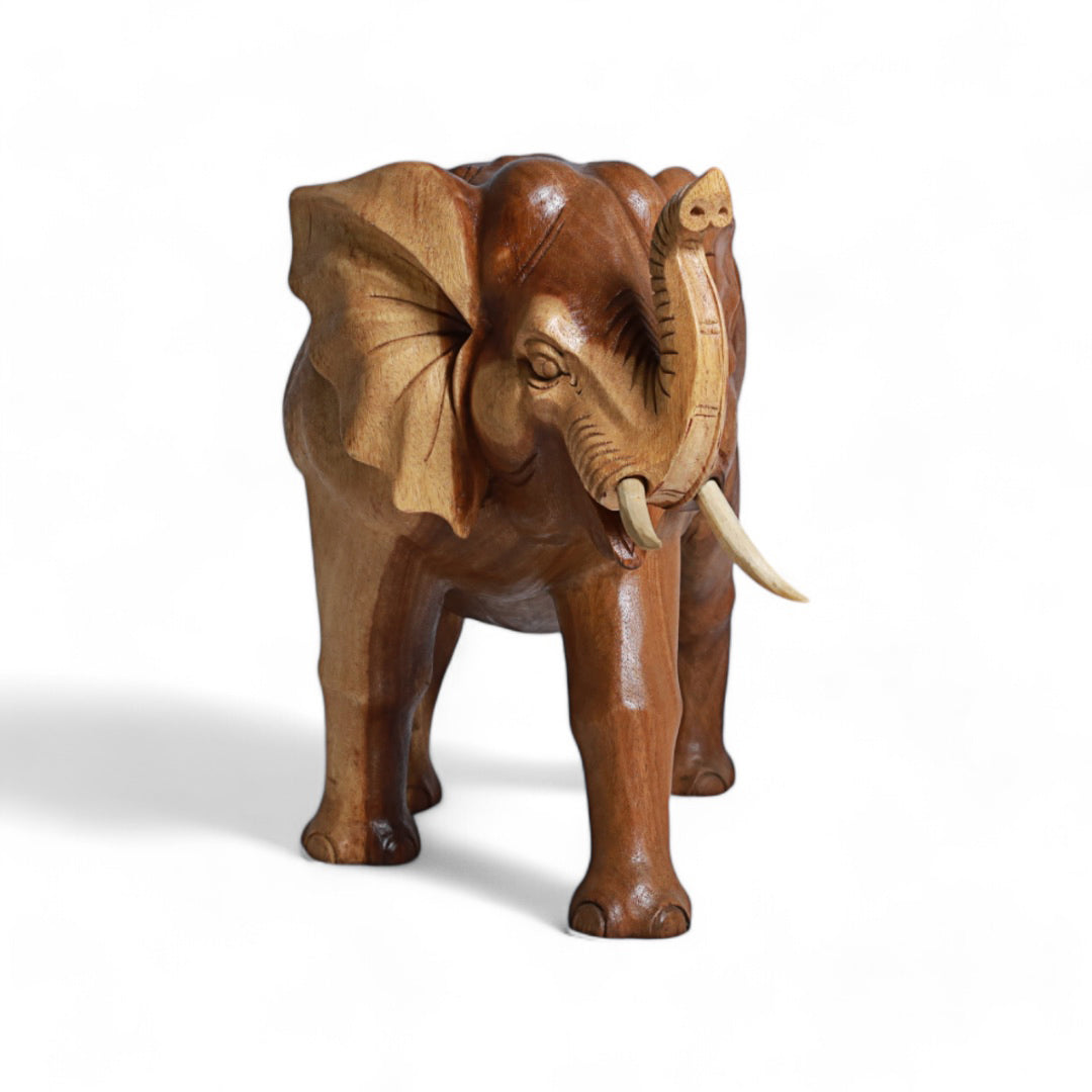 Sycamore Wood Elephant Sculpture – Single-Piece Craftsmanship | Code 45