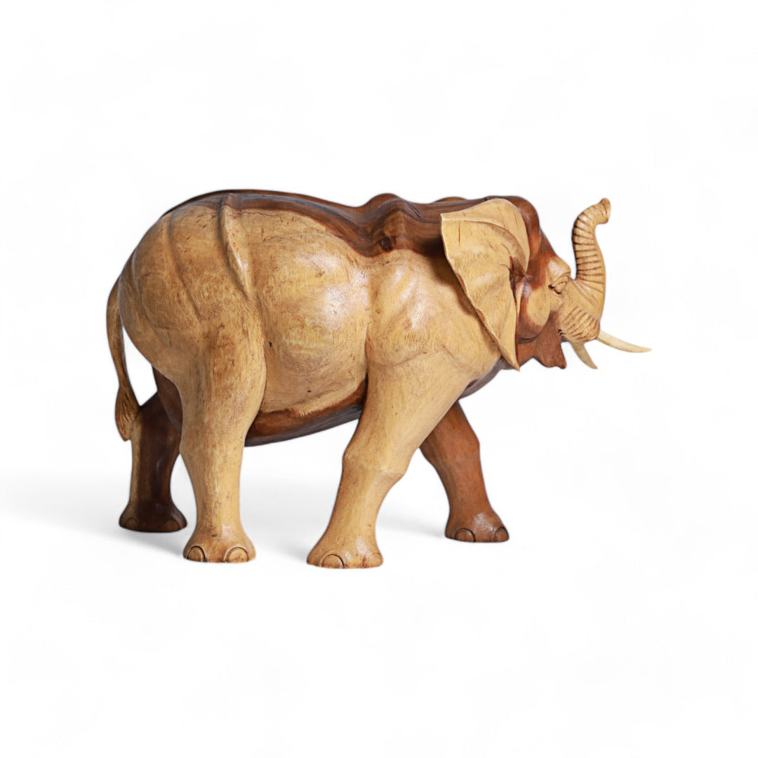 Sycamore Wood Elephant Sculpture – Single-Piece Craftsmanship | Code 45