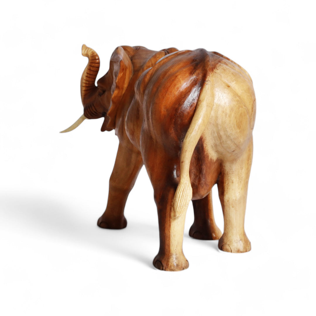 Sycamore Wood Elephant Sculpture – Single-Piece Craftsmanship | Code 45