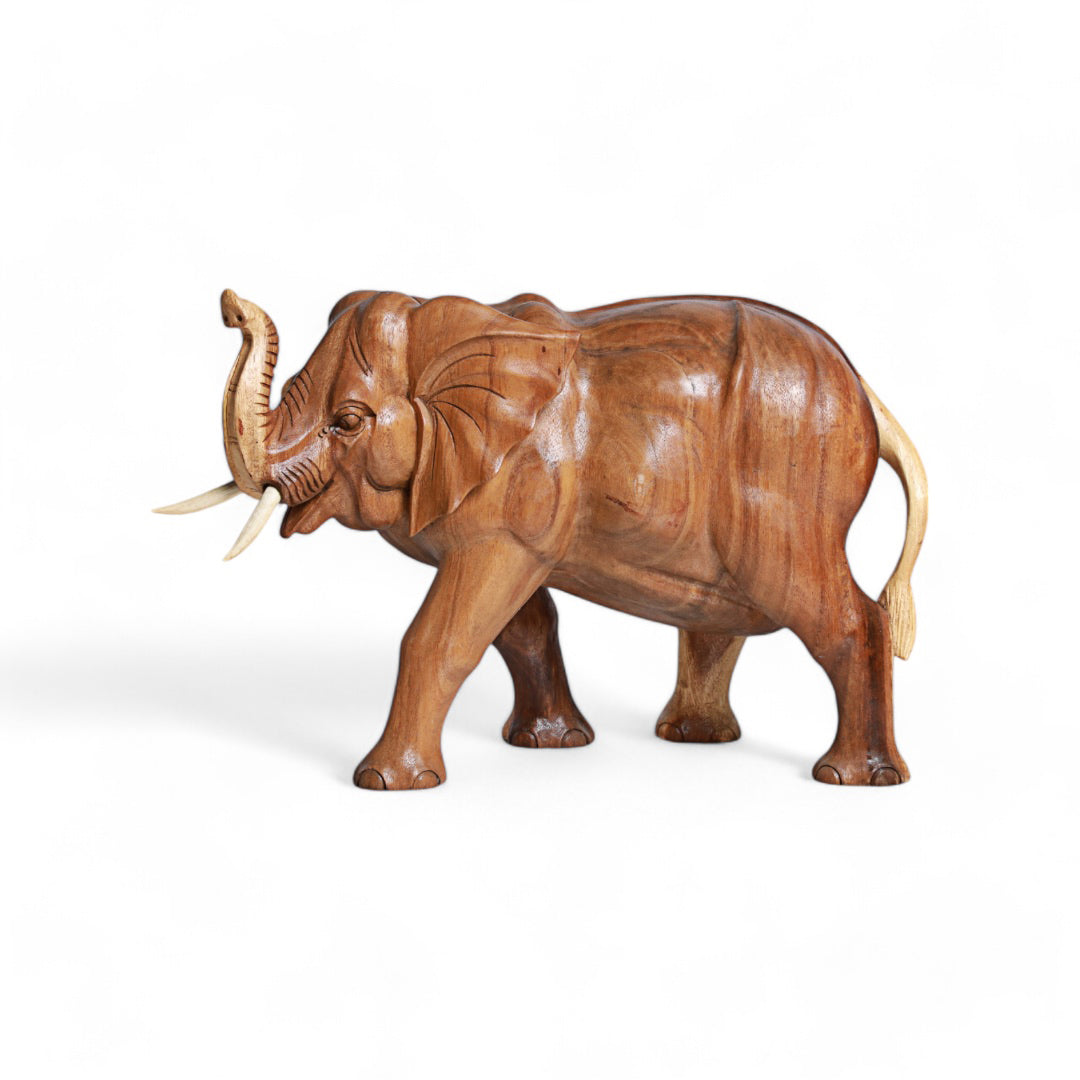 Sycamore Wood Elephant Sculpture – Single-Piece Craftsmanship | Code 45