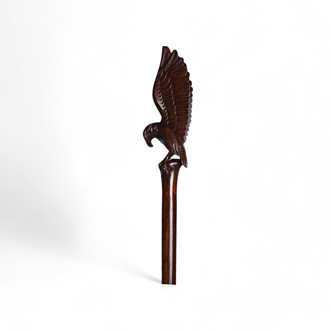 Handcrafted Wooden Walking Stick with Eagle Sculpted Handle | Code 59