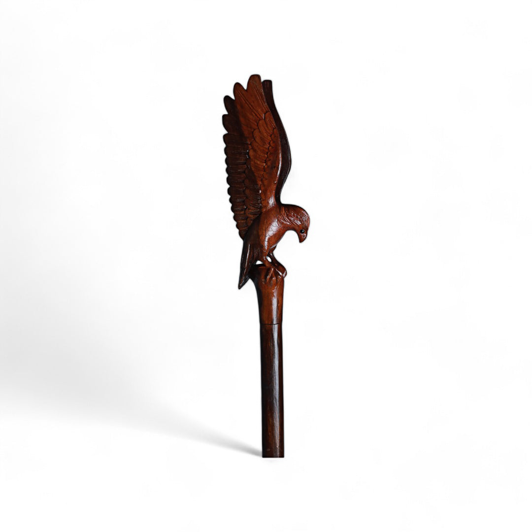 Handcrafted Wooden Walking Stick with Eagle Sculpted Handle | Code 59