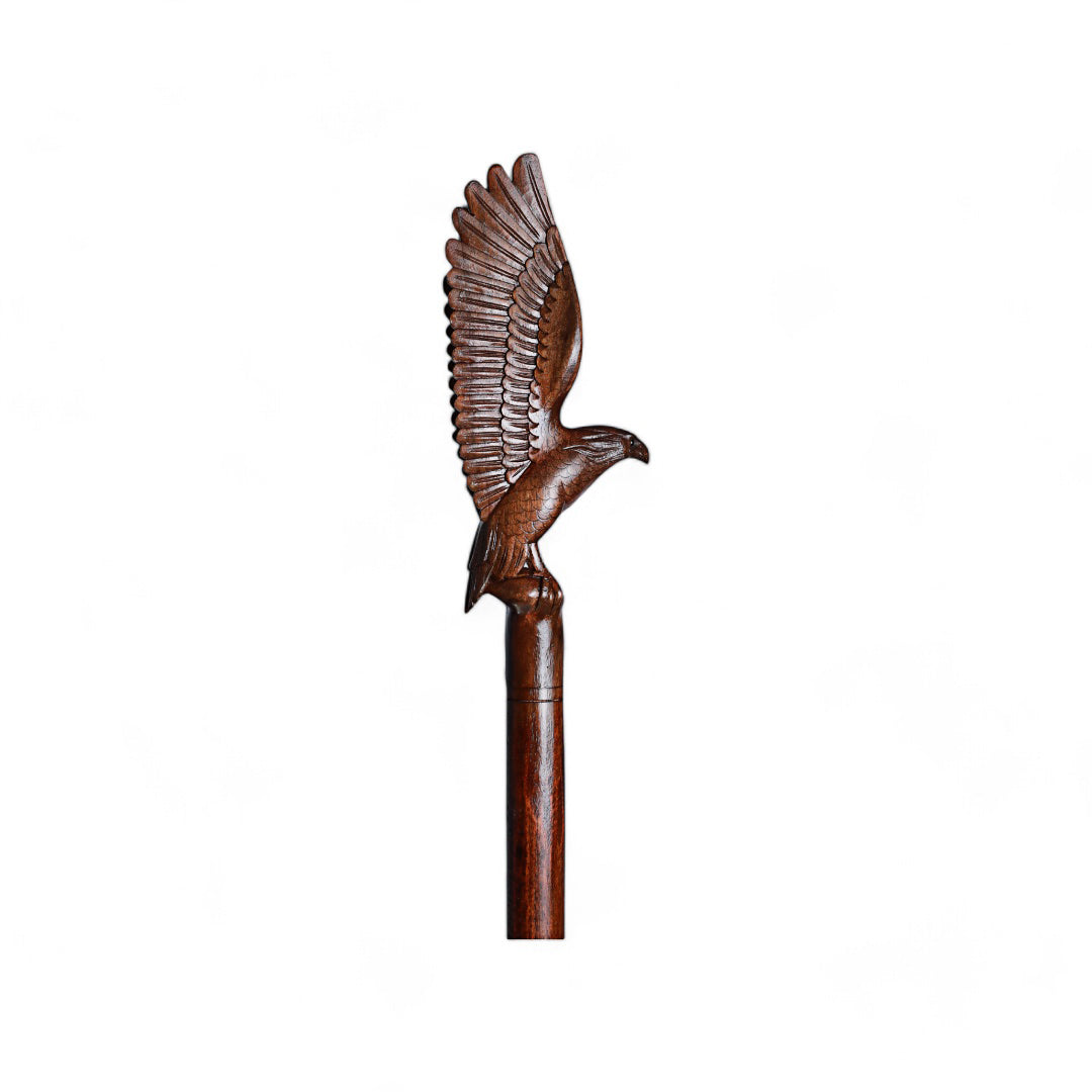 Handcrafted Wooden Royal Staff with Eagle Sculpture |Code 221