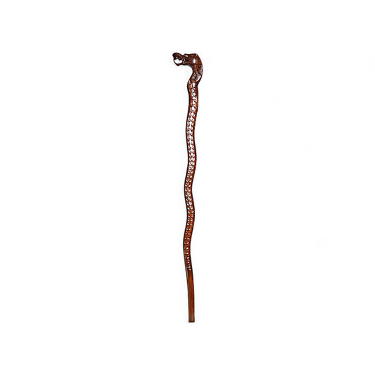 Handcrafted Wooden Walking Stick with Dragon Sculpture - Symbol of Power and Elegance | Code 61-1