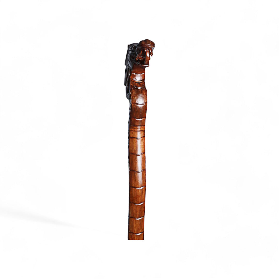 Handcrafted Wooden Walking Stick with Dragon Sculpture - Symbol of Power and Elegance | Code 61-1