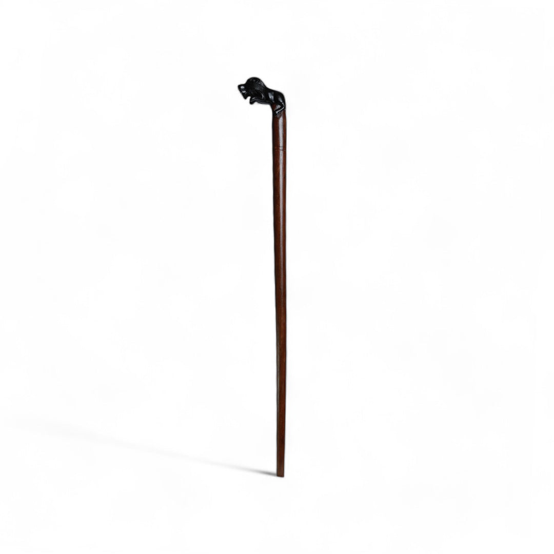 Handcrafted Wooden Walking Stick with Lion Sculpture | Code 220