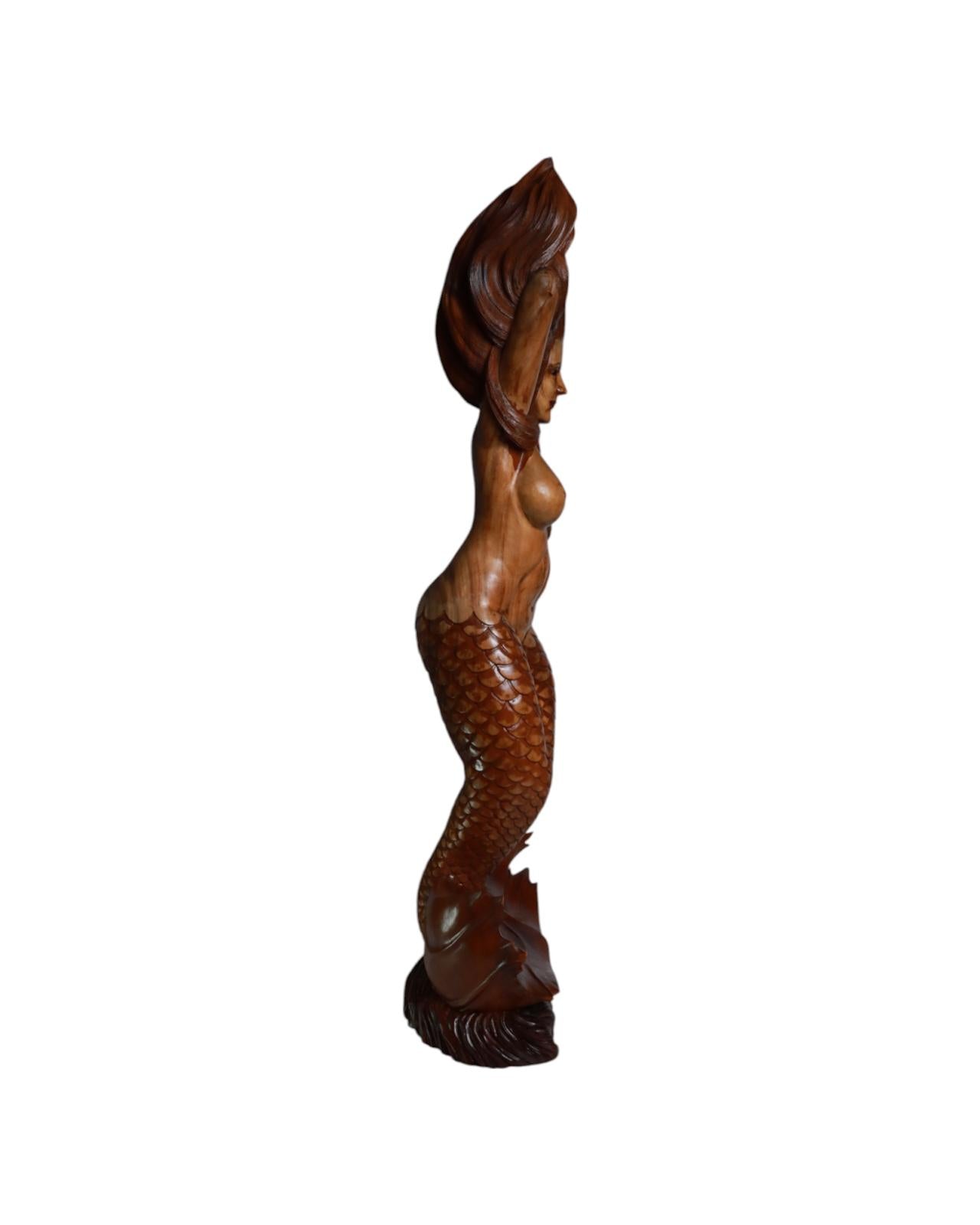 Handcrafted Wooden Mermaid in a Dance Between Sea and Sky| Code: 37