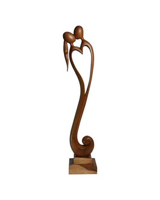 Hand-Carved Wooden Sculpture of Embrace | Love and Unity Art Piece | Code 227