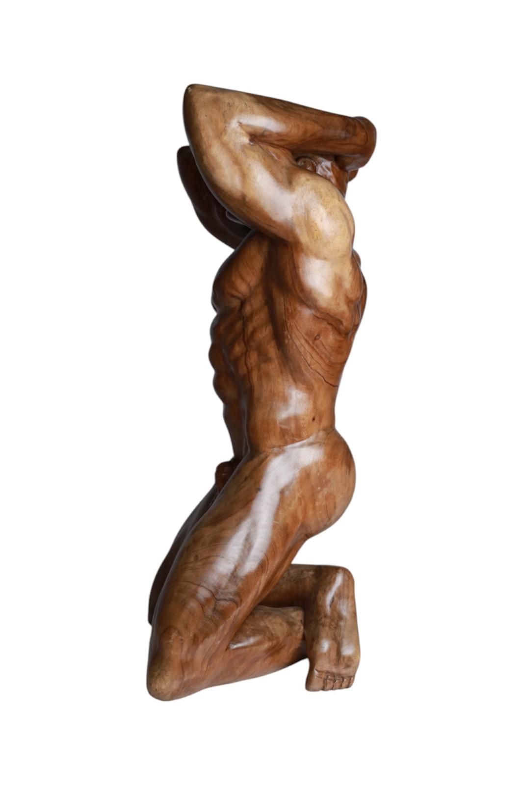 Hand-Carved Male Figure Table Sculpture | Code 40