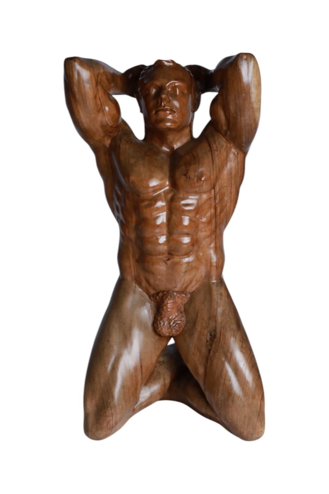 Hand-Carved Male Figure Table Sculpture | Code 40