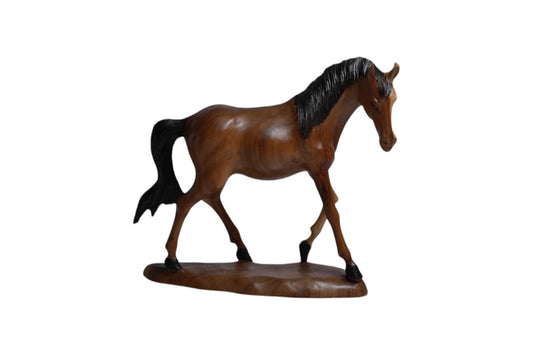 Hand-Carved Wooden Horse Sculpture | Code 130