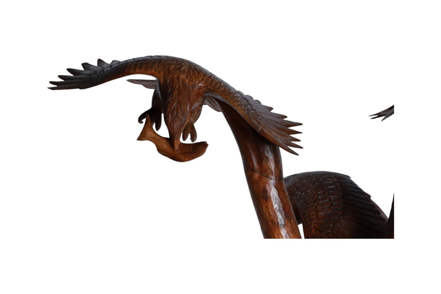 Hand-Carved Wooden Eagles in Flight Sculpture | Code 29