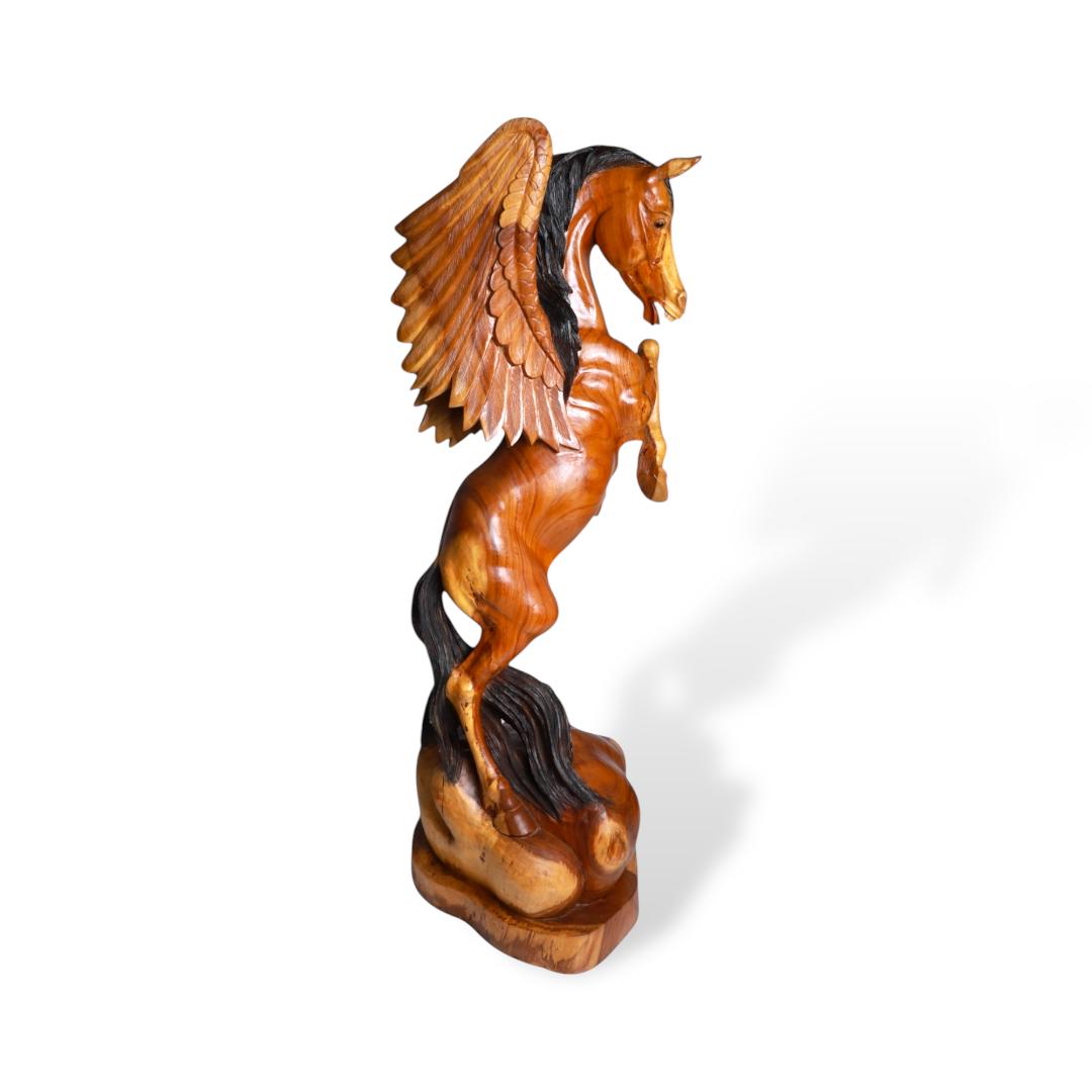 Hand-Carved Wooden Pegasus Sculpture | Code 16